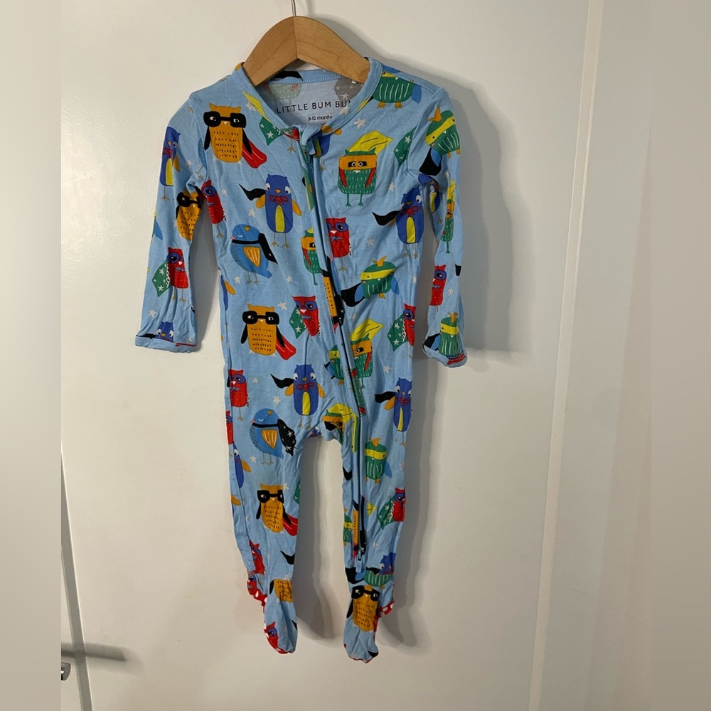Bums & Roses Birds in Disguise Two Way Zip Footie Bamboo Pyjamas 9-12M